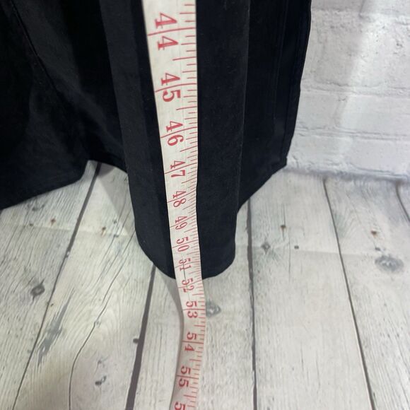 VTG 90s Goth Black Maxi Overall Dress XL Edgy Grunge Emo Style Velvet Whimsigoth - Picture 12 of 14